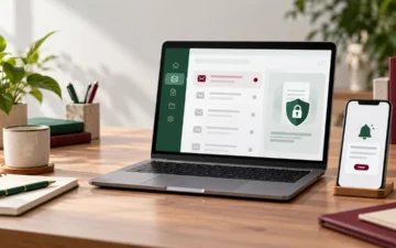 Buzón Tributario seguro en una computadora y un celular