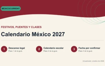 Calendario 2027 de México con festivos, puentes y vacaciones