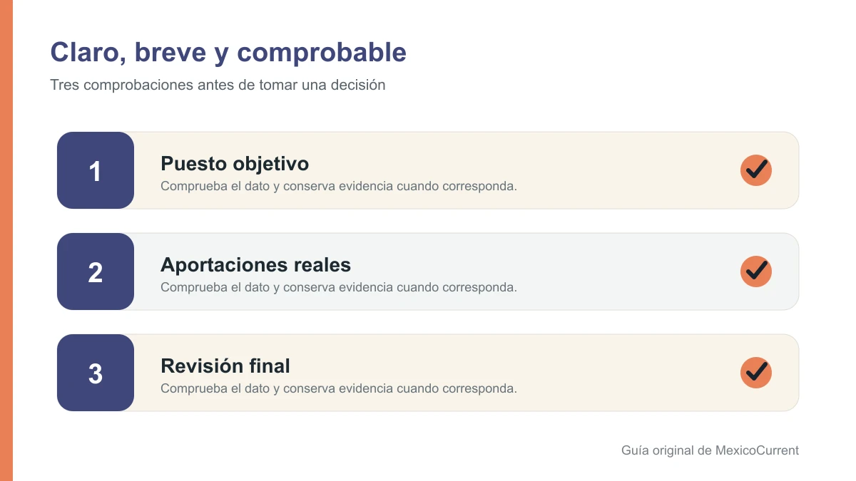 Estructura recomendada de un currículum de una página en México