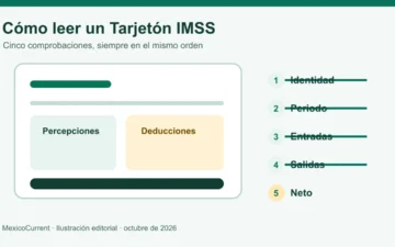 Documento de pago IMSS con percepciones, deducciones y neto