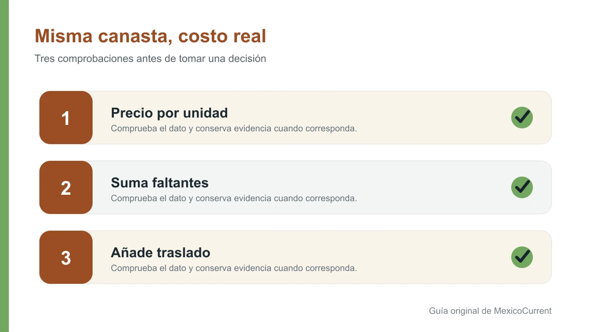 Plantilla para comparar una canasta de supermercado por precio unitario