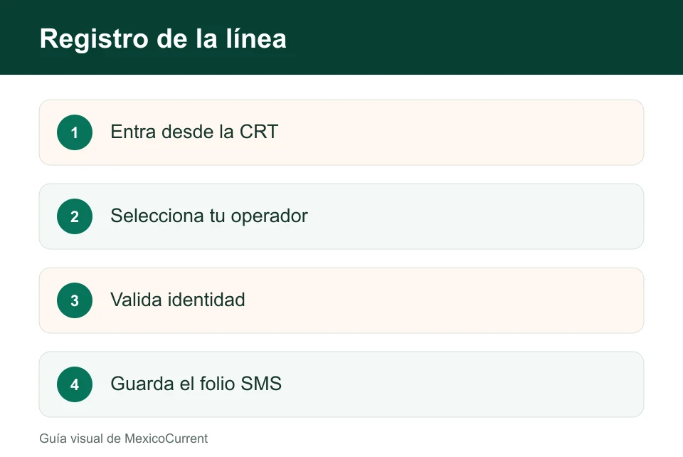Pasos para registrar una línea desde la CRT hasta el folio por SMS