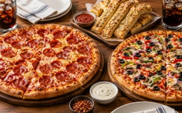 Pizzas y complementos como referencia del menú