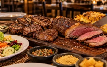 Cortes de rodizio y ensalada como referencia de Mr. Pampas