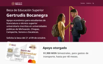 Portal oficial de la Beca Gertrudis Bocanegra con registro hasta el 9 de octubre y apoyo de 1,900 pesos bimestrales