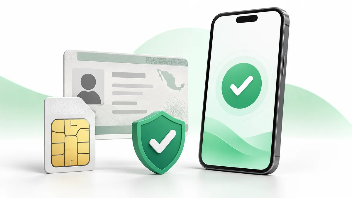 Celular, SIM e identificación para registrar una línea