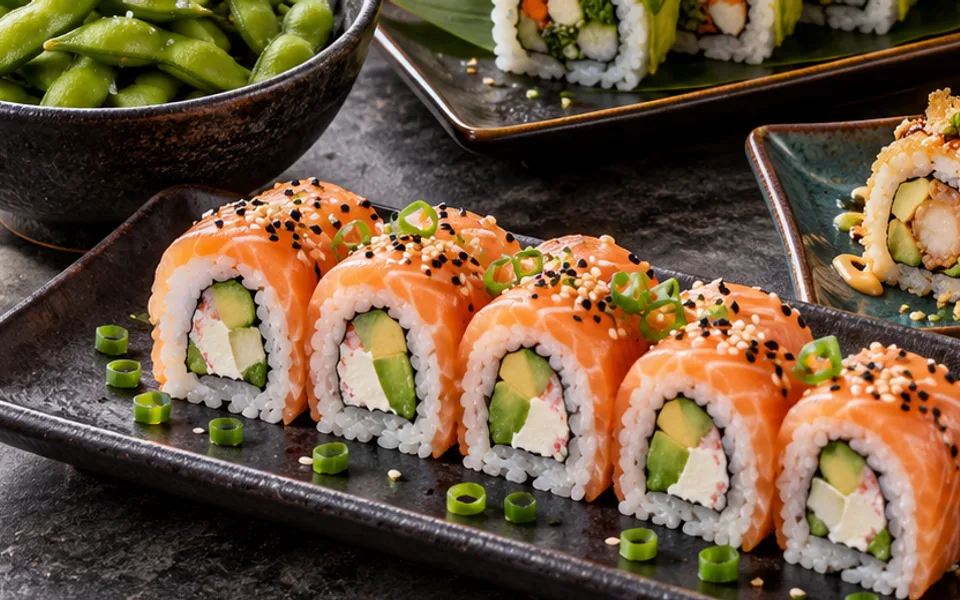 Rollo de sushi clásico como imagen ilustrativa de Sushi Roll