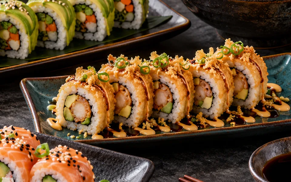 Rollo especial empanizado como imagen ilustrativa de Sushi Roll