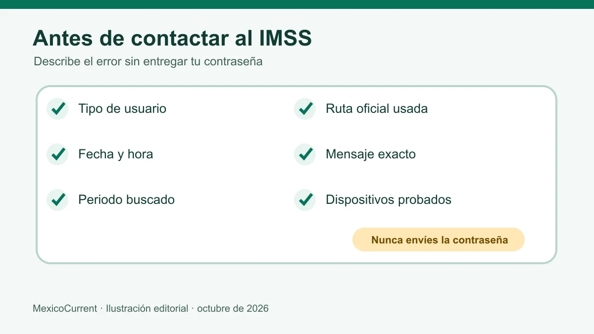 Datos seguros que conviene preparar antes de contactar al IMSS