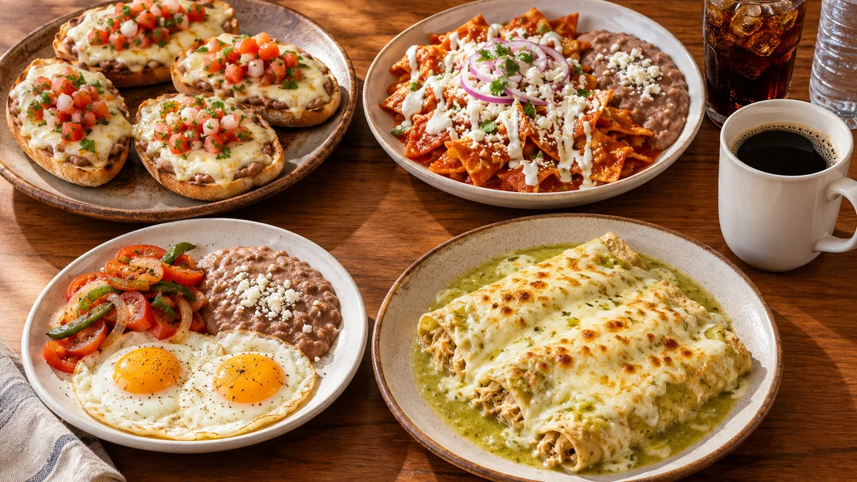 Molletes, chilaquiles y enchiladas como opciones del menú de Vips